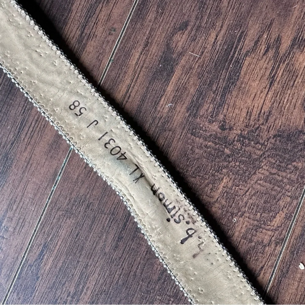 b.b. Simon Chocolate Croc Crystal Brown Leather Belt